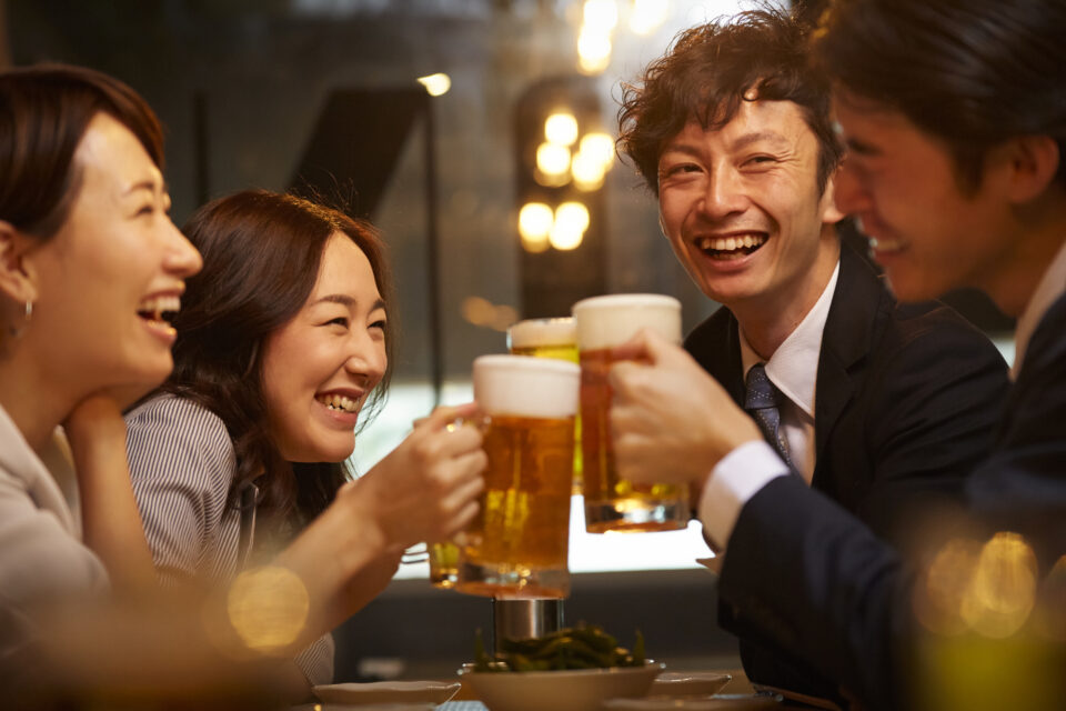 ビールで乾杯