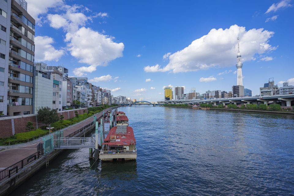 隅田川から見た東京の景色