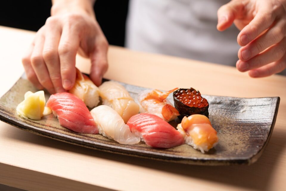 お寿司を準備する